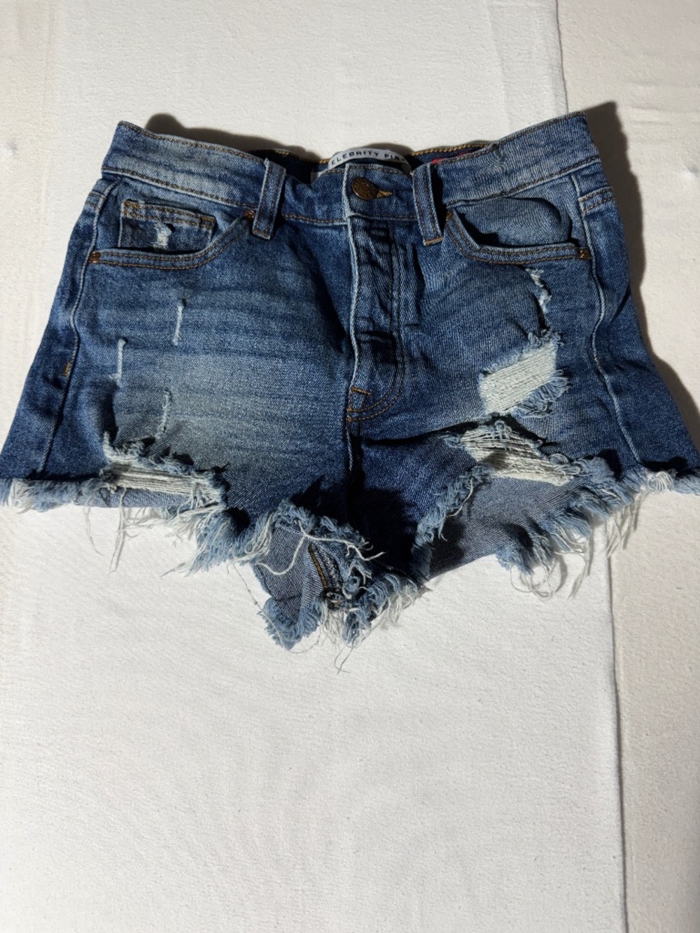 Celebrity Pink The Brat Hi-Rise Distressed Denim Shorts Size 5/27
